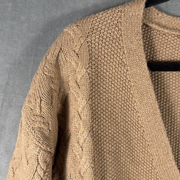 Haven Well Within Button Up V Neck Wool Blend Cable Knit Sweater US Women's L/XL - Picture 4 of 6